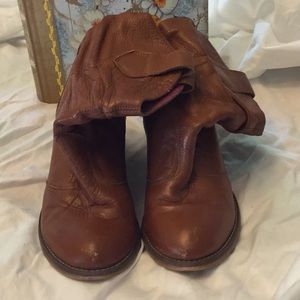 Jeff Campbell size 6 soft low boots.  Light brown.